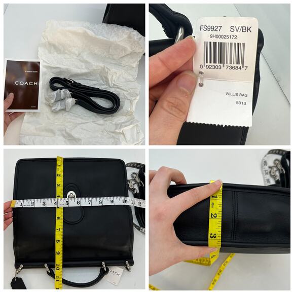 NEW Vintage Coach Willis Bag 9927 Black Leather Nickel Hardware 2005 - Picture 9 of 10